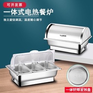 Stainless Steel Buffet Warmer Electric Heating Flip Cover Transparent Buffet Warmer Hotel Breakfast 