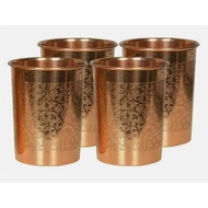 🇮🇳Indian Handmade 300ml Handmade Copper Cup Indian Copper Cup Ayurvedic 100% Copper Cup Hand-Carved 