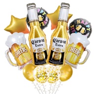 12pcs Corona Beer Mug Themed Party Supplies, Men Women Boys Girls Birthday Party Balloon Decoration,