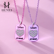HEMEI H168 NECKLACE SET COUPLE PENDANT SISTERS AT HEART WOMEN'S FASHION NECKLACE/ ANTI-RUST FASHION 