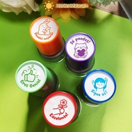 JIWANARCLAY 5Pcs Teacher Seal Stamp, Praise Set Award Spanish Seal, Portable Durable Cute Animals En