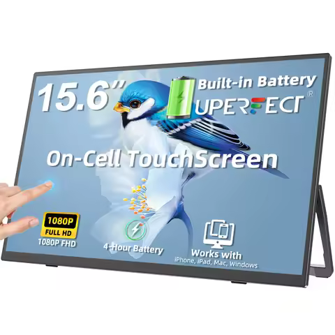 UPERFECT Touch Battery Portable Monitor 8000mAh 15.6" 1080P FHD Travel Second Screen Display For Lap