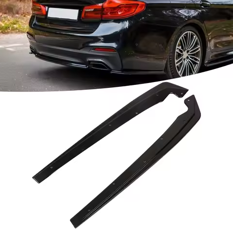 1 Pair Glossy Balck Rear Bumper Side Splitters Flaps Corner Guard Protector ABS for 5 Series G30 G31