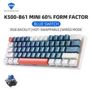 Machenike K500 B61 Mechanical Keyboard 61 Keys Wired Keyboard Hot-swappable RGB Backlit Keyboard