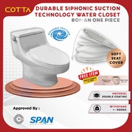 COTTA Boman Siphonic Water Closet Heavy Duty Seat Cover Wash Down Water Closet Couple Toilet Bowl