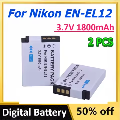 For Nikon EN-EL12 3.7V 1800mAh Li-ion Digital Battery for Nikon Coolpix B600 W300 A900 AW100 AW110 A