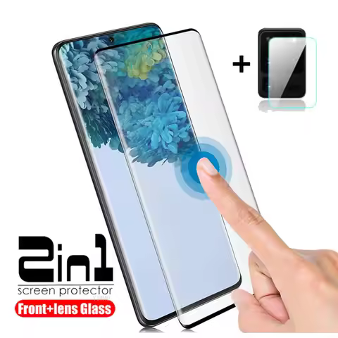 2 IN 1 Tempered Glas Screen Protector For Samsung Galaxy S20Ultra Protective Glass On For Samsung S2