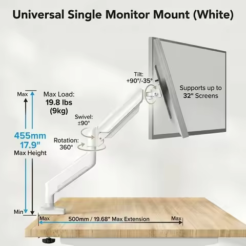 Universal Monitor Arm Brazo Para Monitor Gas Spring Single Screen Desk Mount Stand Full Motion Brack