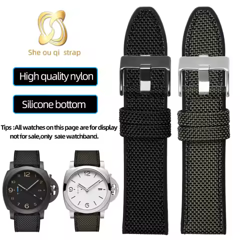 Nylon Rubber Watchband For Panerai LUMINOR 1950 PAM00441 Deisel With Gntleman Waterproof 24/26/28MM 