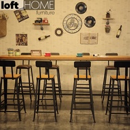 Loft Home Industrial Pine Wood Bar Chair STARBUCK WOOD SQUARE