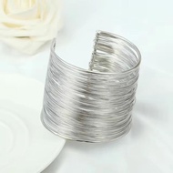Gelang Lengan Wanita Bangle Wide Cuff Opening Bracelet Samping Retro Ceruk Gelang Kawat Lebar Berleb
