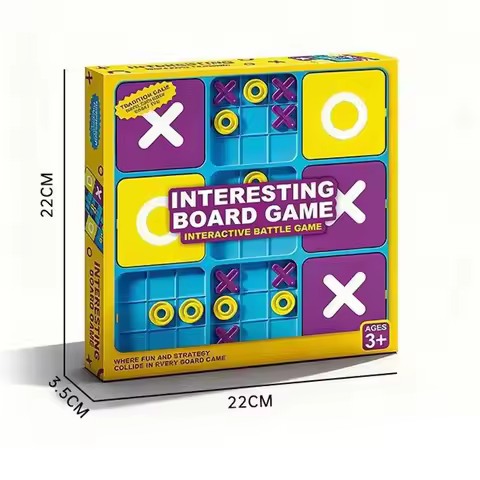 Fun Tic-Tac-Toe Family Interactive Educational Tabletop Game for Developing Thinking, Logic and Adap