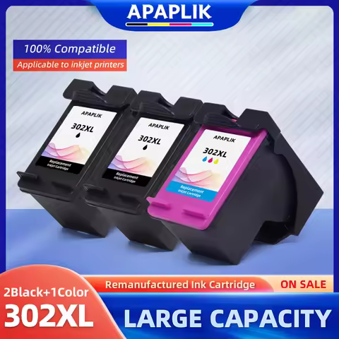 APAPLIK 302 For HP 302 Ink Cartridge For HP 302 For HP302 XL Remanufactured Deskjet 2130 2131 1110 1