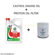 CASTROL GTX 15W40 FOR PETROL AND DIESEL ENGINES 15W-40 MINERAL ENGINE OIL 4L + PROTON OIL FILTER