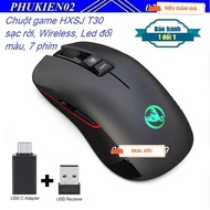 HXSJ T30 gaming mouse, rechargeable, Wireless, color changing Led, 7 keys