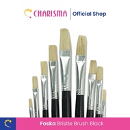 Charisma Artist Bristle Brush Paint Flat Black - Foska Drawing Brush - Oil Paint Acrylic Paint Brush