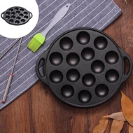 【WVH】-15 Holes Cast Iron Takoyaki Pan Cast Iron Pancake Octopus Ball Grill Octopuses Small Baking Pa