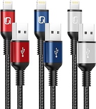 iPhone Charger Cable [Apple MFi Certified] 3Pack 3FT USB-A to Lightning Cable Nylon Braided Fast Cha