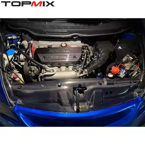For Honda Civic Type-R FD2/FA1 Carbon Fiber Engine Bay Trim Panel (Radiator Cover Guard, Aftermarket