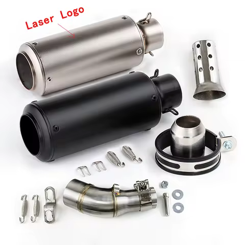 Motorcycle 51MM Exhaust Full Systems Pipe Muffler Fiber Mid Tail Tips For SC Project Slip For Yamaha