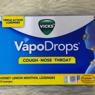 VICKS Vapodrops Honey Lemon Menthol (12's)