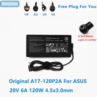Original AC Adapter Charger For ASUS 20V 6A 120W 4.5x3.0mm A17-120P2A ADP-120VH B F Laptop Power Sup