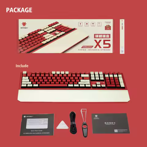 HEXGEARS X5 Kailh Switch Gamer Keyboard PBT Keycaps 104 Keys Mechanical Keyboard Hand Rest USB /2.4G