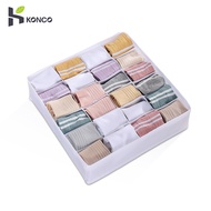 Konco 24 grids storage box for socks underwear tie Wardrobe Organizers Briefs display storage box bedroom space saver Drawer classification storage