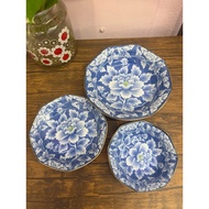 Set Of 3 Indigo Dessert Cups Mixed 3 Sizes