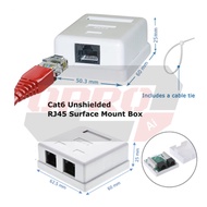 TM Passed RJ45 CAT6 Internet Junction Box / Wall Mount Socket Jack / 8P8C 1 Way 2 Way [RDVB1 / FDVB2