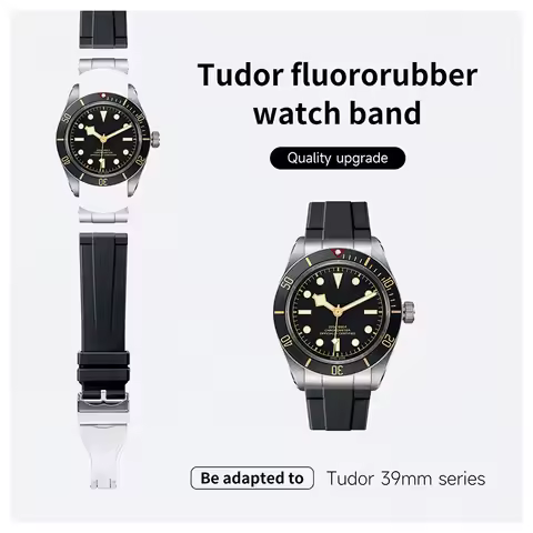 Metal End Link Curved End With FKM Fluoro Rubber Strap 20mm Waterproof Quick Release Bracelet Fit fo