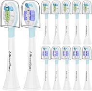 AiNeedCare Toothbrush Replacement Heads for Philips Sonicare, 12 Pack Electric Brush Heads Compatible with Phillips Sonic Snap-on Care Head