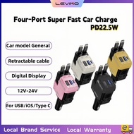 67W Super Fast Charge Car Charger Type-C Dual Interface+PD Phone Charger 12V-24V Digital Display Cha