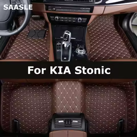SAASLE Custom Car Floor Mats For KIA Stonic 2017-2023 Years KX1 Auto Carpets Foot Coche Accessorie