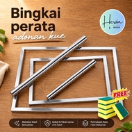 Kastengel Cookie Dough Leveler Frame + Stainless Steel Cookie Dough Rollpin