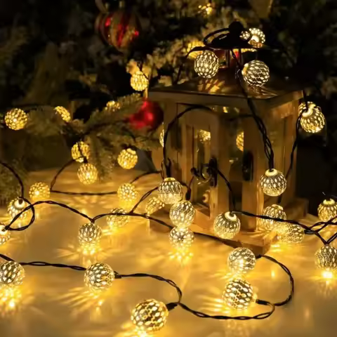 5/7m Outdoor and Indoor Waterproof Moroccan Fairy Lights Solar Led Lights for Room Decor Garden Yard