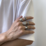 Vintage Flame Ring for Men Hip Hop Retro Jewelry Totem Finger Rings Male Gifts