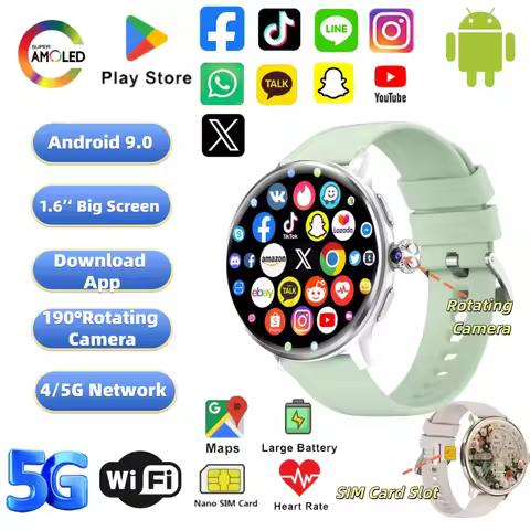 New H88 4G Lady Smart Watch SIM Card 1.65''AMOLED 480*480 950mAh Video Call WIFI GPS Women Men Dual 