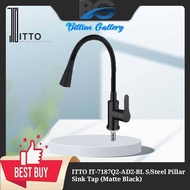 ITTO HIGH QUALITY S/Steel Pillar Sink Tap/ Wall Sink Tap (Matte Black )