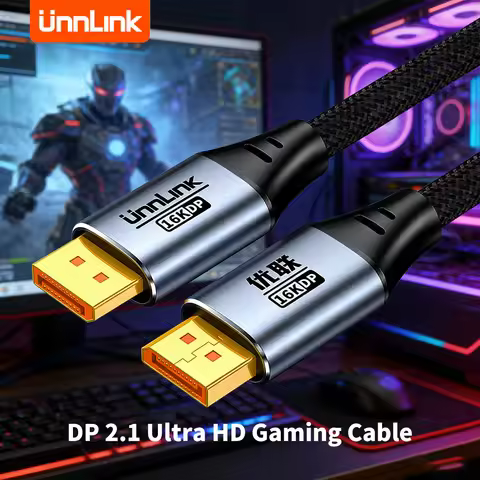 Unnlink 1.8m DP 2.1 Cable 16K@60Hz DP1.4 Cable 8K@60Hz High Speed Gaming Cable Professional for Espo