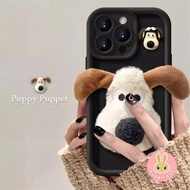 Cute Plush Dog Phone Case For Realme GT8 GT7 GT 7T Pro 15 15T 14X Neo7 C75 C75X C73 V70S 5G 4G Carto