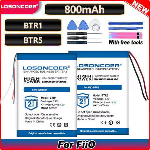 Original LOSONCOER 800mAh Headset Battery For FiiO BTR1 For FiiO BTR5 BTR3 BTR3K