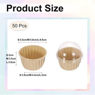 50PCS  Disposable Cupcake Cup with Cover Greaseproof Cupcake Liners Baking Cup Dessert Cup