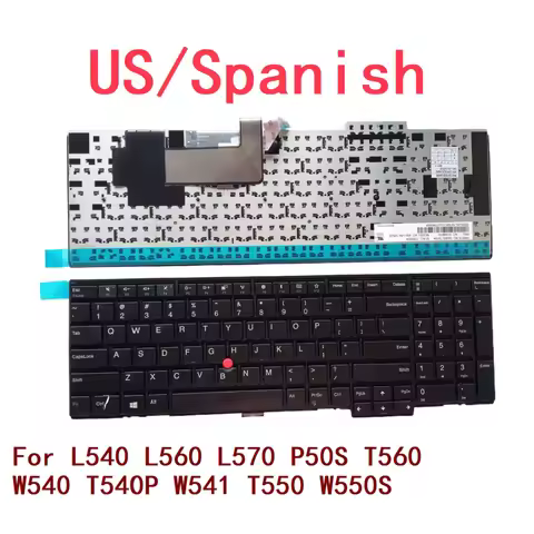New US Spanish Laptop Keyboard For Lenovo Thinkpad L540 L560 L570 P50S T560 W540 T540P W541 T550 W55