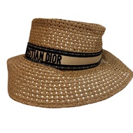 二手Christian Dior 克里斯汀·迪奧 D淨化草本 Bobby 寬邊帽，米色，34DBP924G153