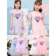 Shinny006  READYSTOCK FROZEN Elsa Kids Girls Dress Frozen Elsa Tshirt Children Clothes Baju Frozen S