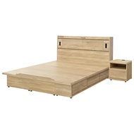 [特價]IHouse-品田 房間3件組(床頭箱、收納抽屜+掀床底、床頭櫃) 雙大6尺梧桐