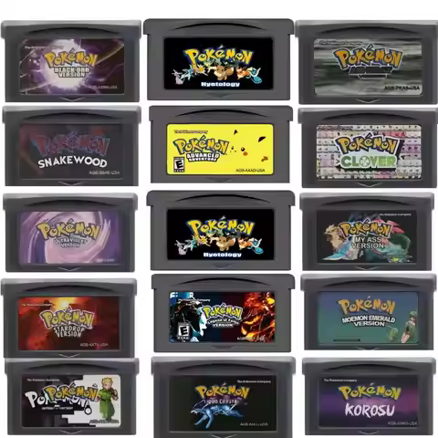 GBA Pokemon Series Game Cartridge Silver Rival Rom Hack 32 Bit Video Game Console Collection Card