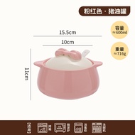 Large Capacity Ceramic Pig Fat Jar with Lid Kitchen Seasoning Oil Drizzle Hot Pepper Sauce Jar Nordi