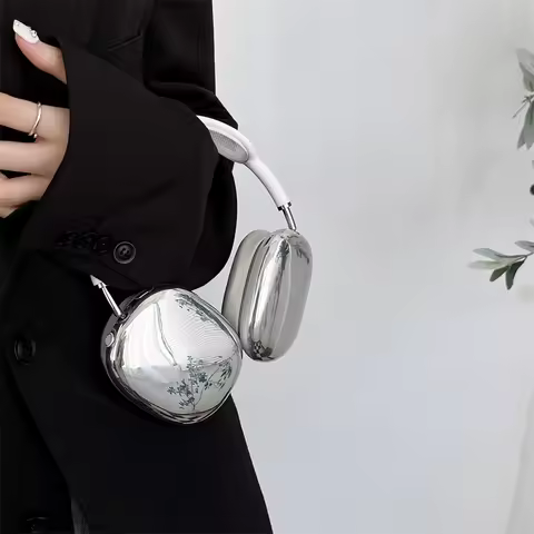 Electroplating Simple Solid Color Versatile Girl Heart Suitable For Airpods Max Ear Worn Iphone Prot